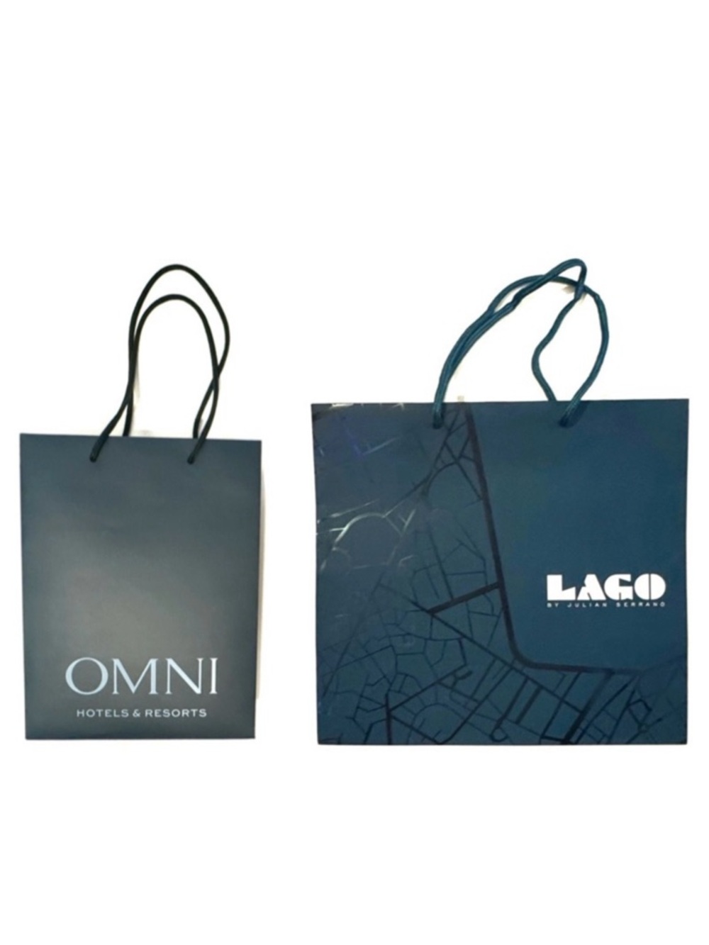 Blue Bags 3 for 15 SALE CLEARANCE Omni Hotels and Bellagio Lago Restaurant